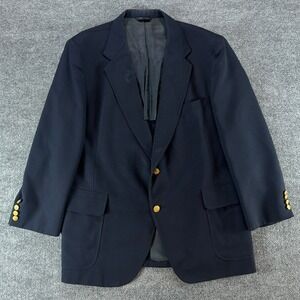 VTG Kuppenheimer Navy Blue Hopsack Blazer Gold Buttons‎ Made in USA Sport Coat